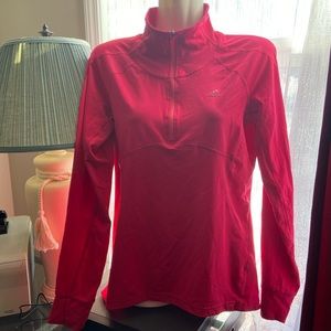 Adidas women pink 1/4 zip down long sleeve athletic top. Size S. Pre-owned.